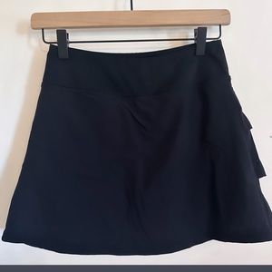 Mono B Black Ruffle Back Tennis Skirt With Built In Shorts Small